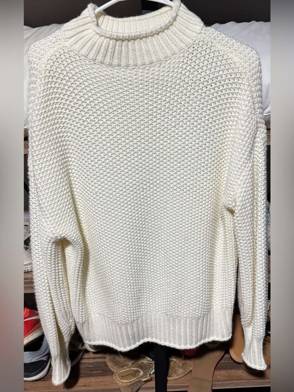 Amazon Ivory Chunky Knit Turtleneck Sweater